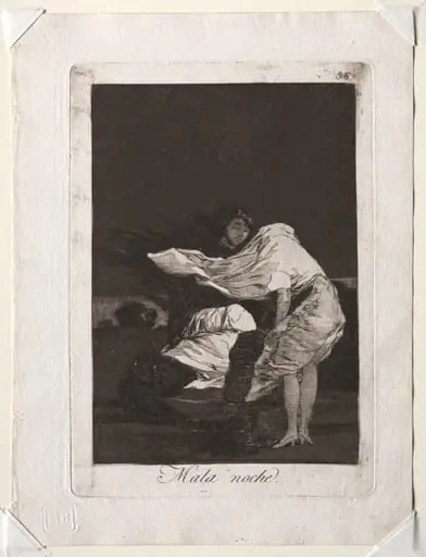 A Bad Night, Plate 36, by Francisco Goya