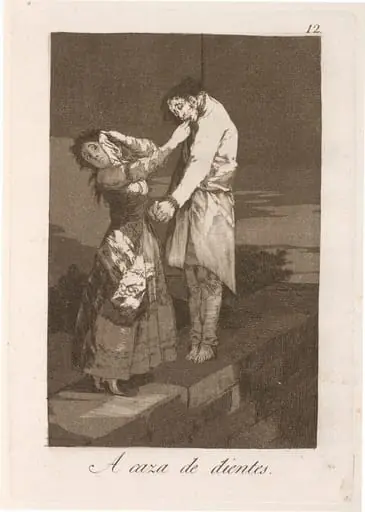 A caza de dientes (Out Hunting for Teeth), by Francisco Goya
