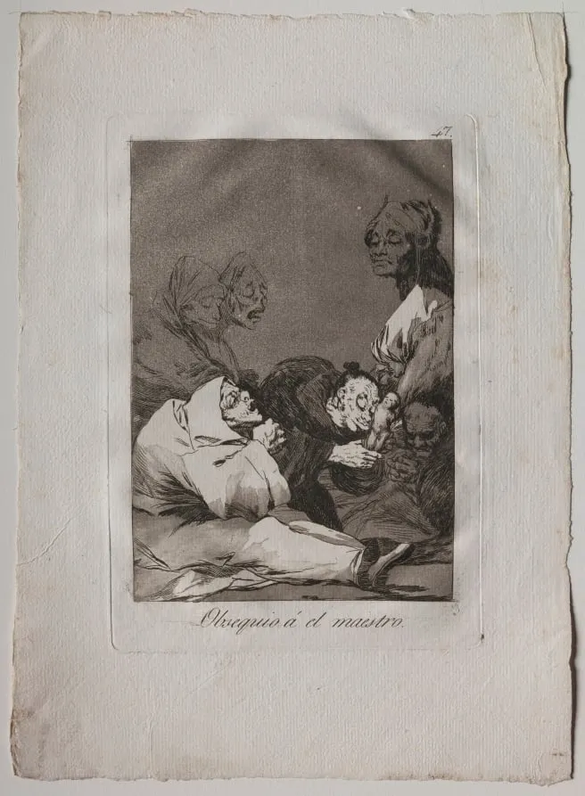 A Gift for the Master, Plate 47, by Francisco Goya, 1799