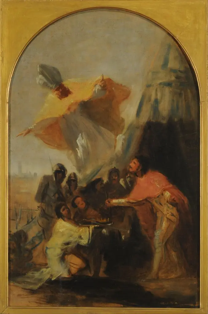 Apparition of Saint Isidore to Saint Ferdinand, king, before the walls of Seville, by Francisco Goya