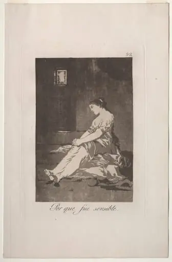 Because She Was Susceptible, Plate 32, by Francisco Goya