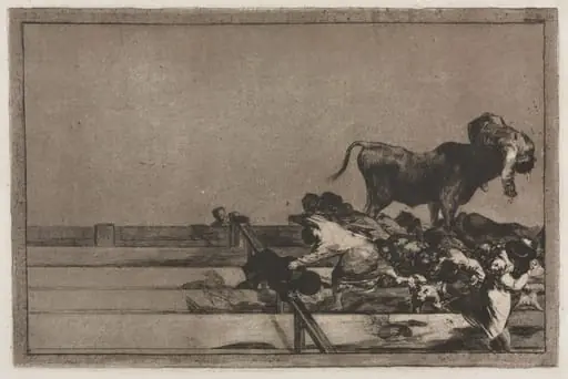 Bullfights: Dreadful Events in the Front Rows of the Ring at Madrid and Death of the Mayor of Torrejon, by Francisco Goya