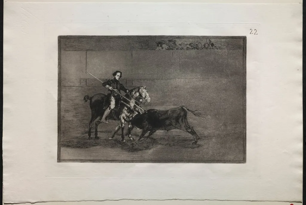 Bullfights: Manly Courage of the Celebrated Pajuelera in (the Ring) at Saragosa, by Francisco Goya, 1816