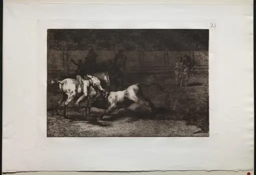 Bullfights: Mariano Ceballos, Alias the Indian, Kills the Bull From his Horse, by Francisco Goya