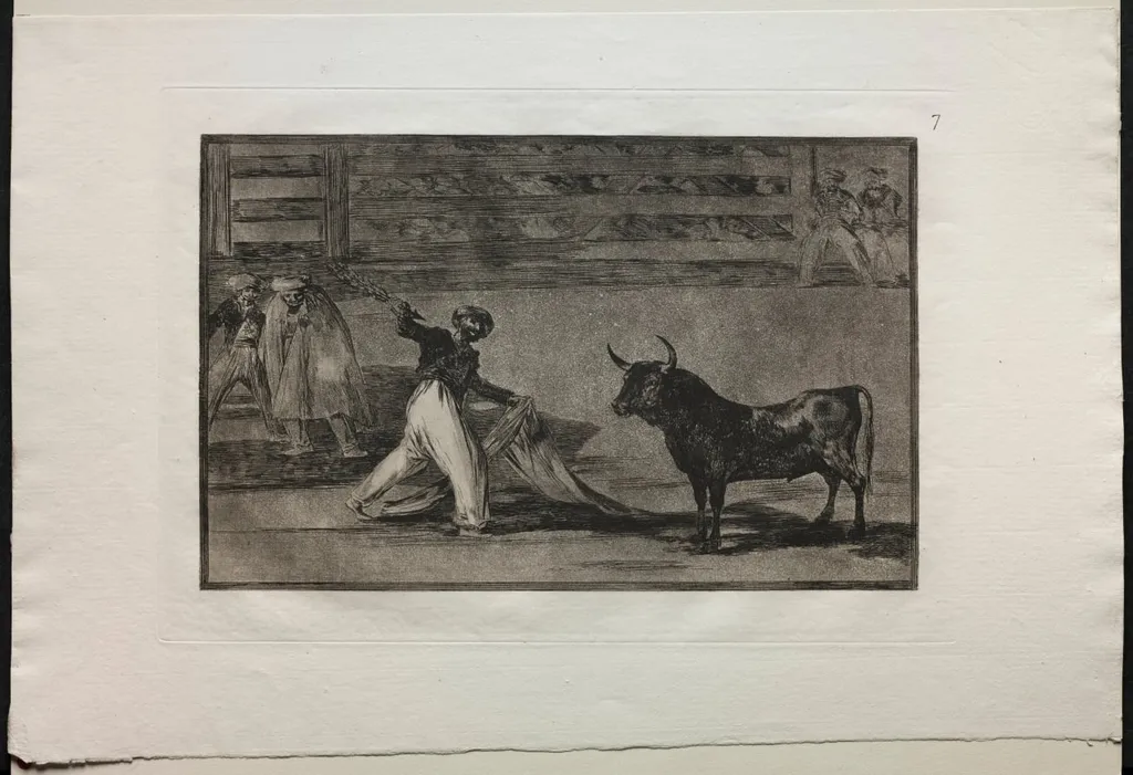 Bullfights: Origin of the Harpoons or Banderillas, by Francisco Goya, 1816