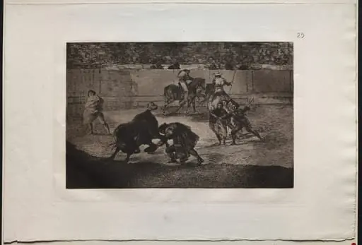 Bullfights: Pepe Illo Making the Pass of the "Recorte", by Francisco Goya