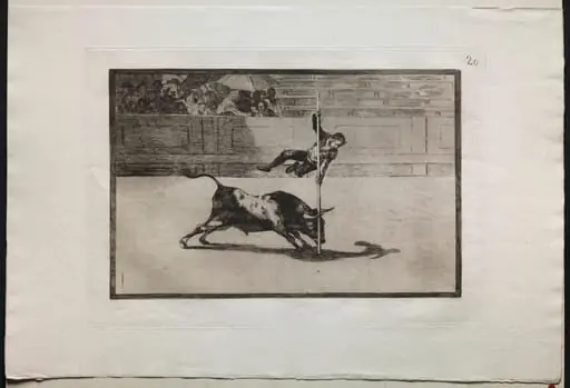 Bullfights: The Agility and Audacity of Juanito Apinani in (the Ring) at Madrid, by Francisco Goya