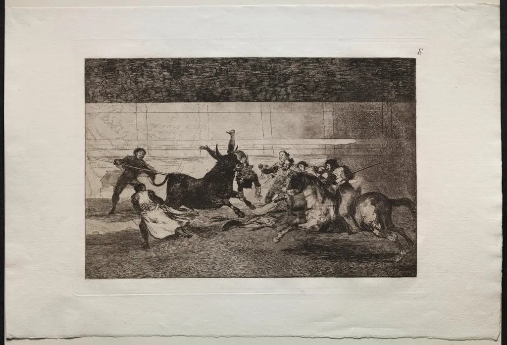 Bullfights: The Death of Pepe Illo (2nd Composition), by Francisco Goya, 1816