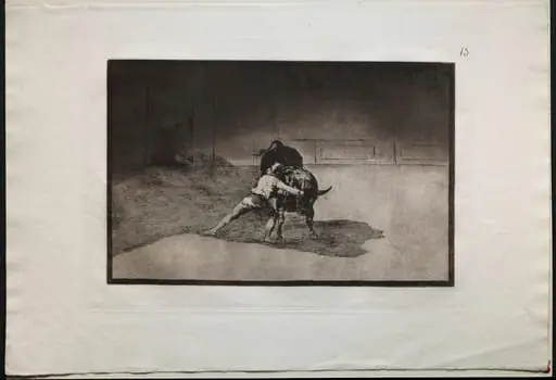 Bullfights: The Famous Martincho Places the Banderillas Playing the Bull with the Movement of his Body, by Francisco Goya