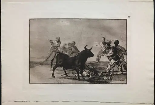 Bullfights: The Rabble Hamstringing the Bull with Lances, Sickles, Banderillas and Other Arms, by Francisco Goya