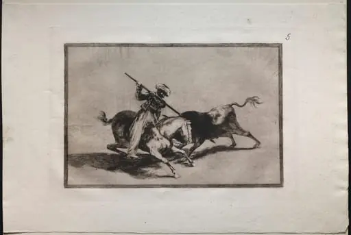 Bullfights: The Spirited Moor Gazul is the First to Fight According to the Rules, by Francisco Goya