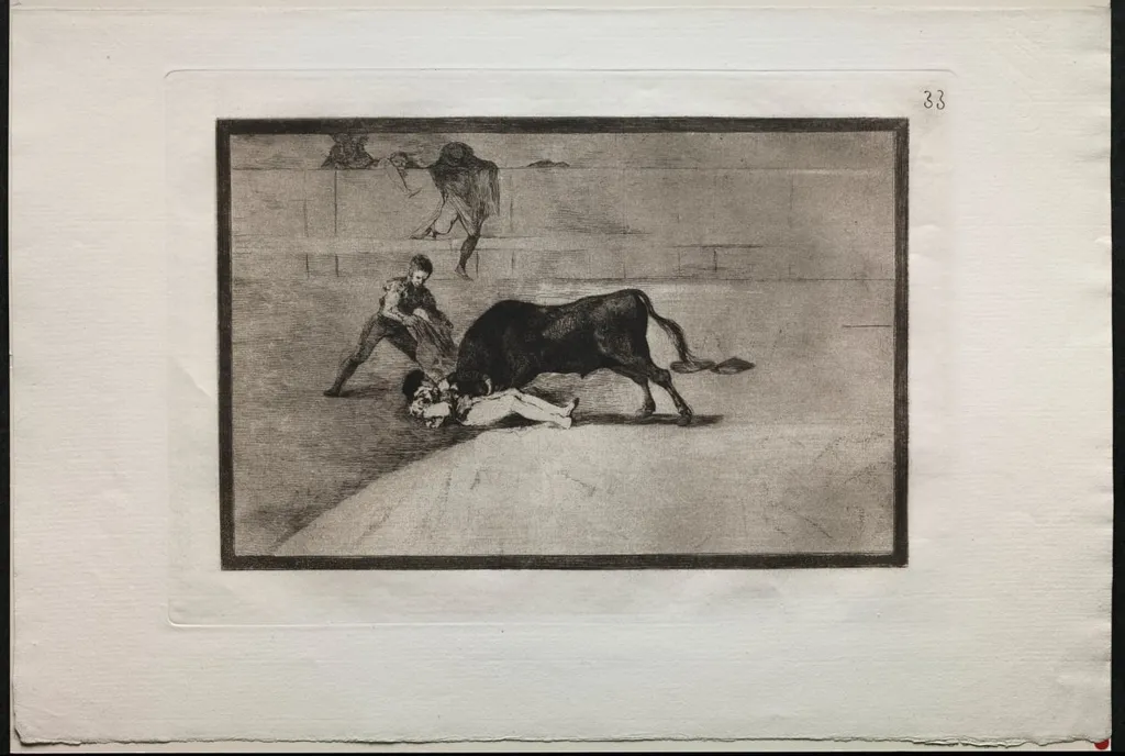 Bullfights: The Unlucky Death of Pepe Illo, in the Ring at Madrid, by Francisco Goya, 1816