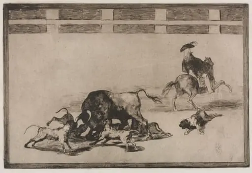Bullfights: They Loose Dogs on the Bull, by Francisco Goya