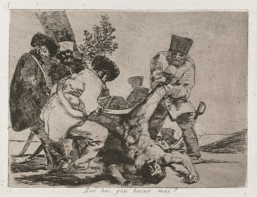 Disasters of War: Pl. 33, What more can one do?, by Francisco Goya, 1812