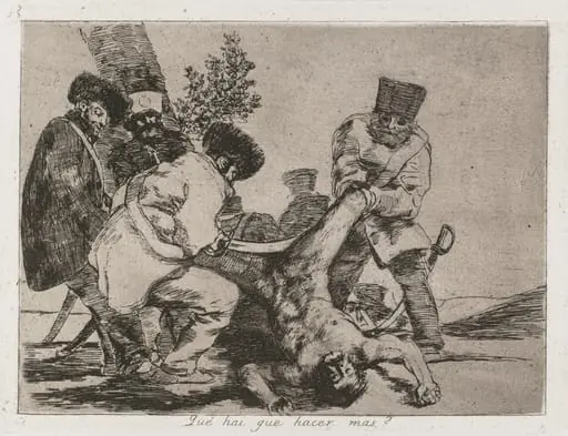 Disasters of War: Pl. 33, What more can one do?, by Francisco Goya