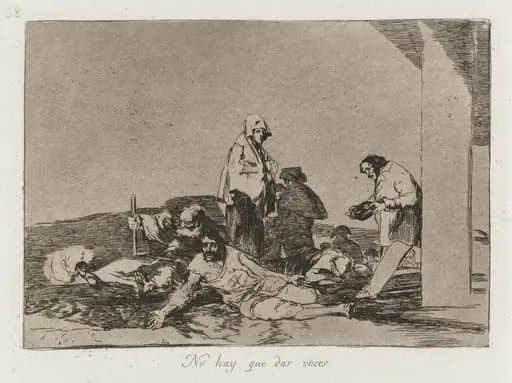 Disasters of War: Pl. 58, It is no use shouting, by Francisco Goya