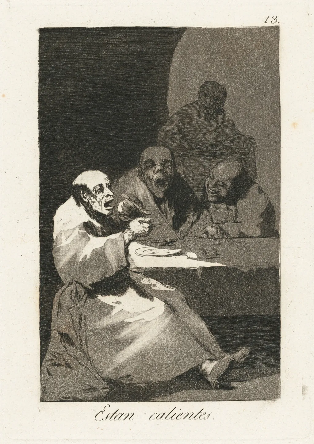 Estan Calientes (They Are Hot), by Francisco Goya, ink, 1799