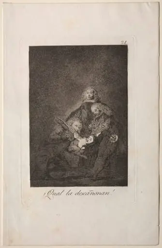 How They Pluck Her!, Plate 21, by Francisco Goya