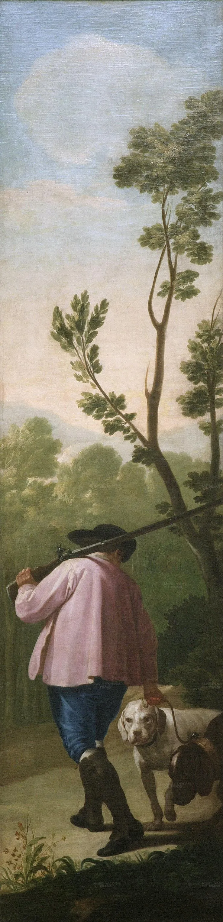 Hunter with his Dogs, by Francisco Goya, oil, 1775