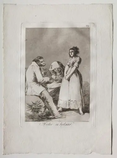 It is Better to be Lazy, Plate 73, by Francisco Goya
