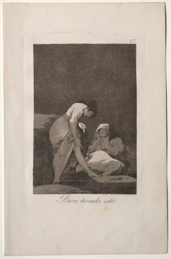 It is Nicely Stretched, Plate 17, by Francisco Goya, 1799