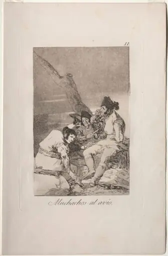 Lads Making Ready, Plate 11, by Francisco Goya