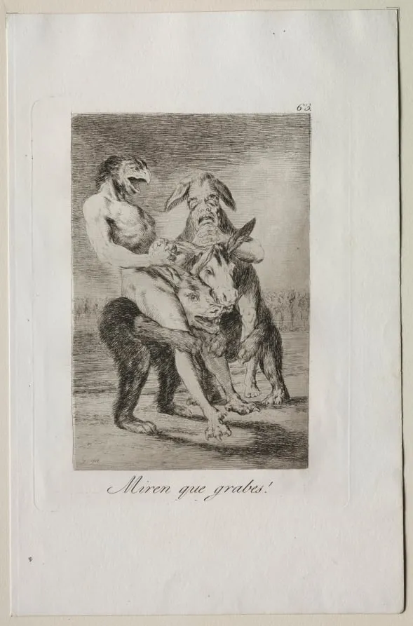 Look How Solemn They Are!, Plate 63, by Francisco Goya, 1799