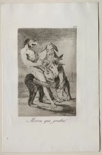 Look How Solemn They Are!, Plate 63, by Francisco Goya