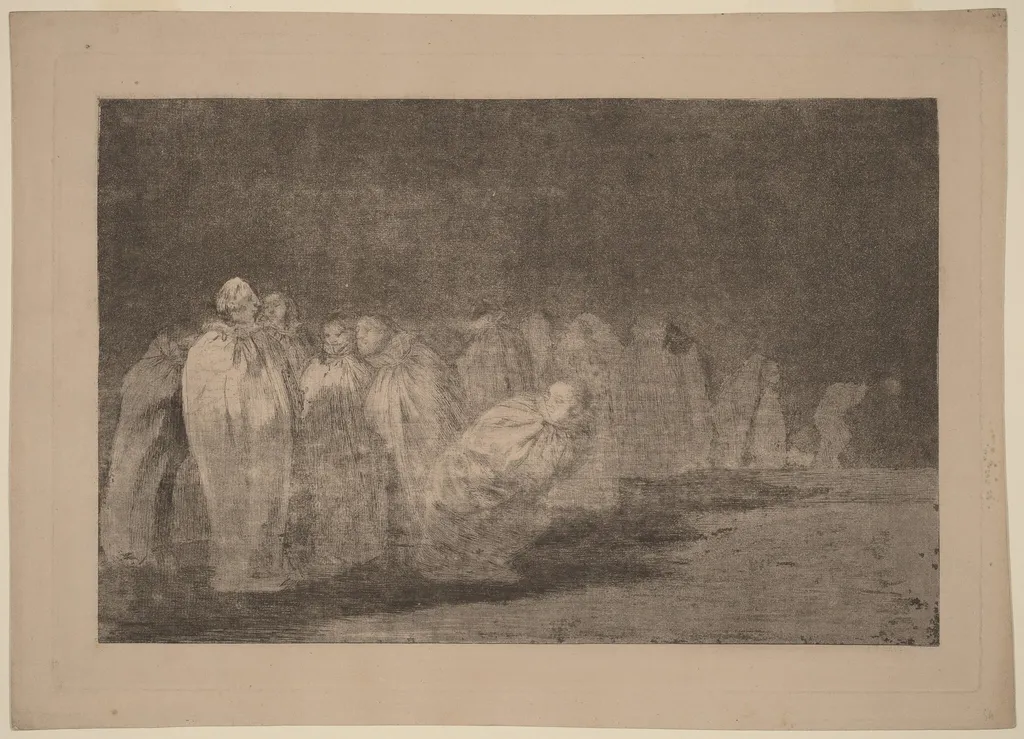 Los ensacados (The Men in Sacks), by Francisco Goya, ink, 1816