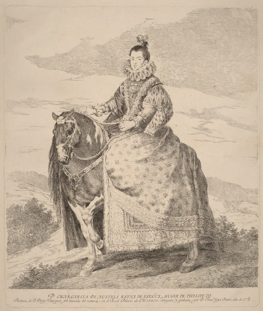 Margarita de Austria, by Francisco Goya, ink, 1778