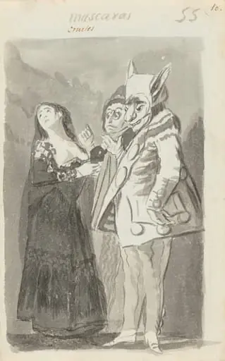 Mascaras crueles (Cruel Masks) [recto], by Francisco Goya