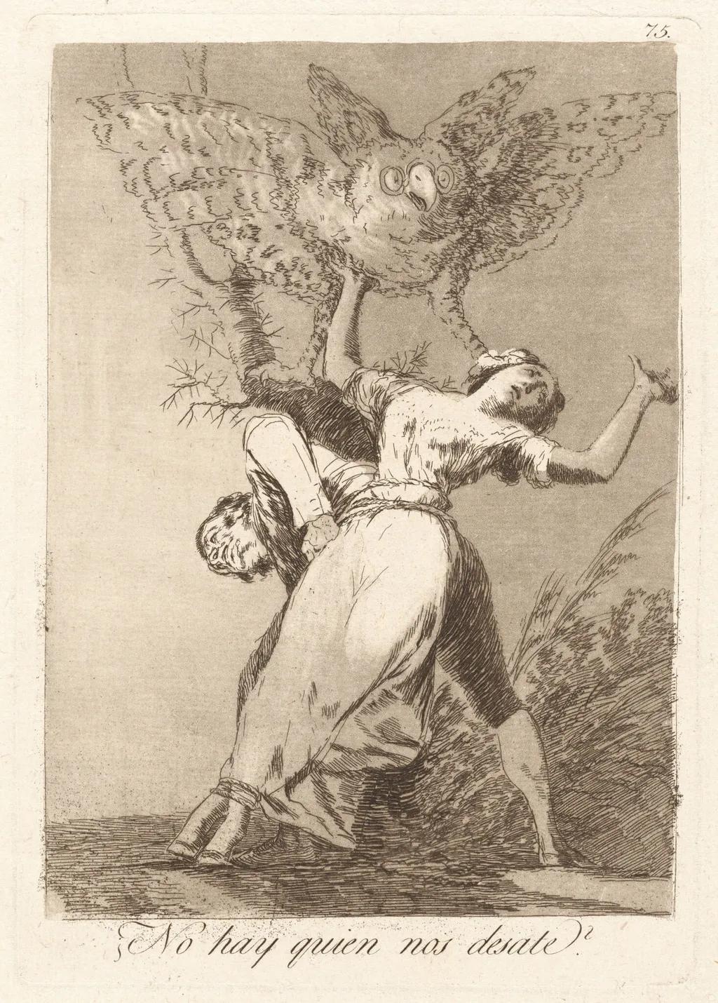 No hay quien nos desate? (Can't Anyone Untie Us?), by Francisco Goya, ink, 1799