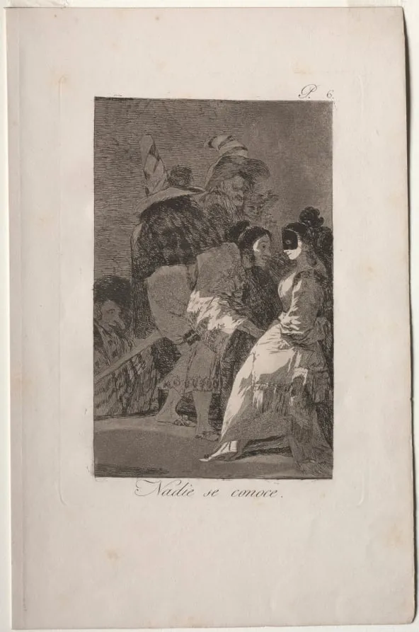 No One Knows Himself, Plate 6, by Francisco Goya, 1799
