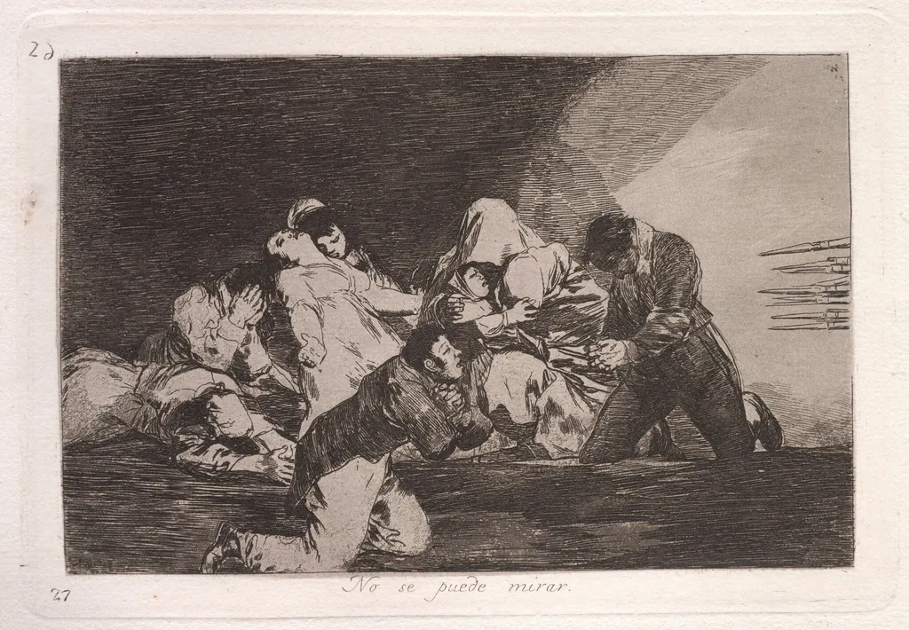 No se puede mirar (One Can't Look), by Francisco Goya, ink