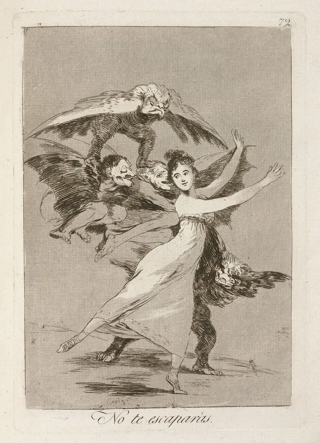 No te escaparas (You Will Not Escape), by Francisco Goya, ink, 1799