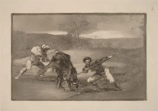 Otro modo de cazar a pie (Another Way of Hunting on Foot), by Francisco Goya
