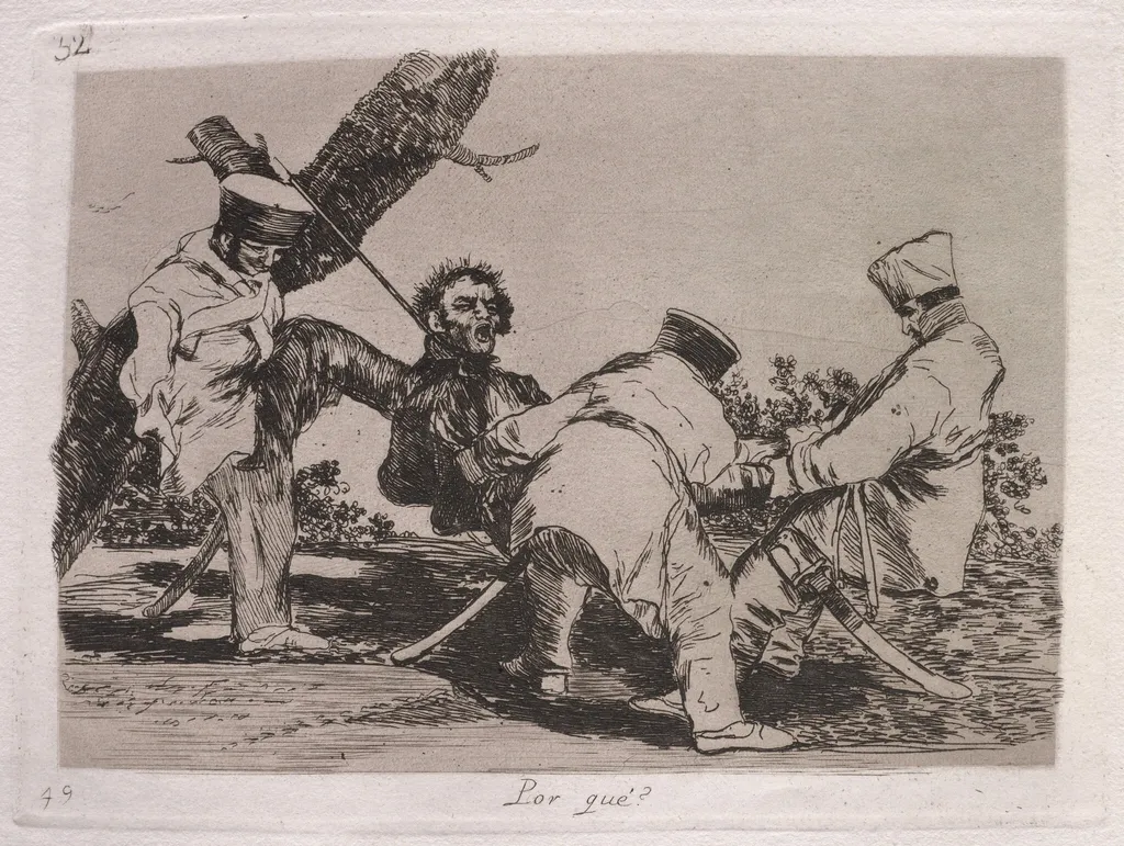 Por que? (Why?), by Francisco Goya, ink