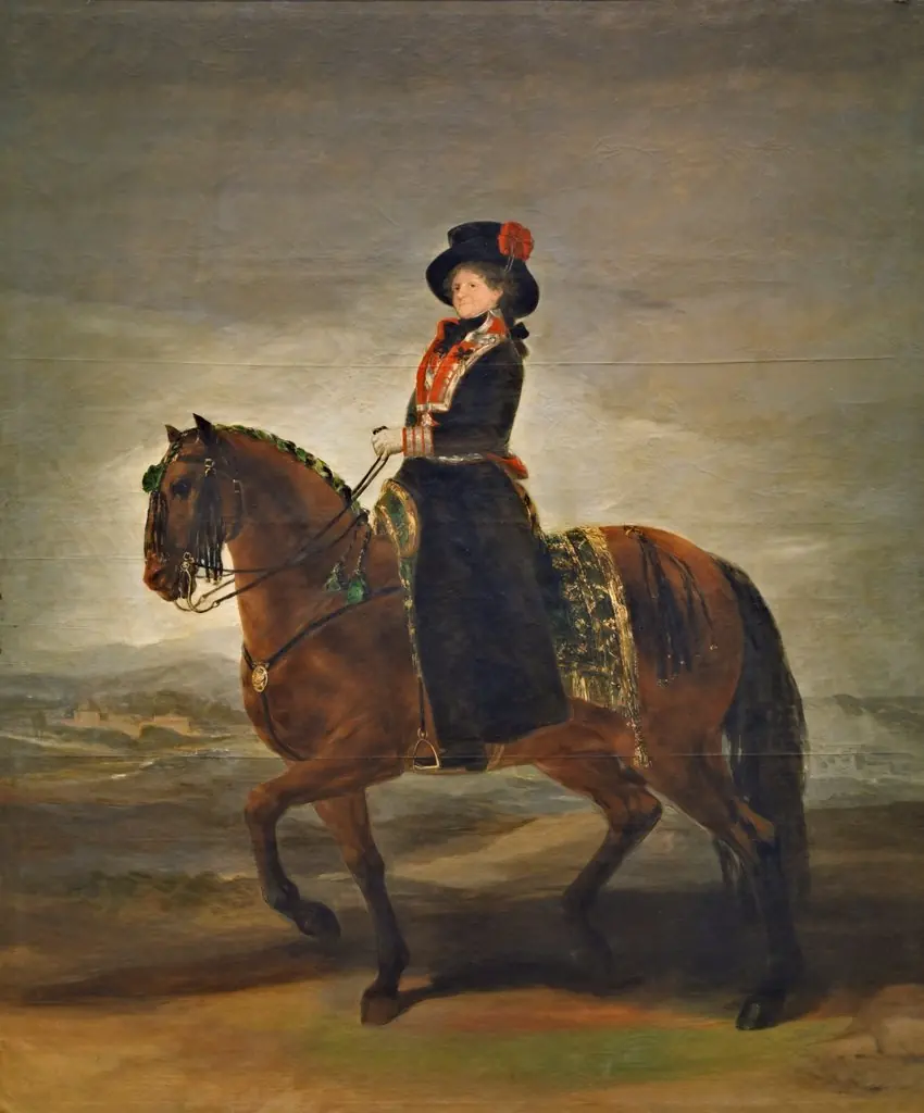Queen María Luisa on horseback, by Francisco Goya