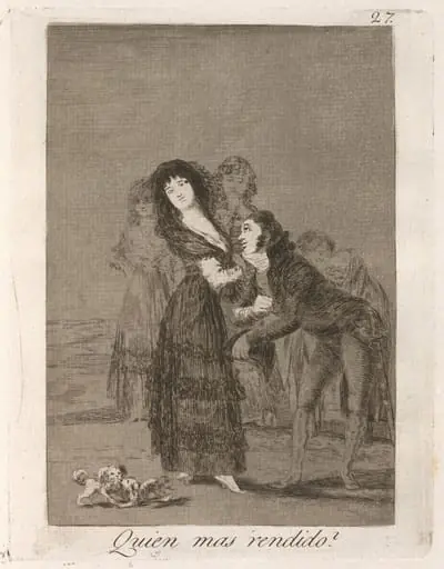 Quien mas rendido?  (Which of Them Is the More Overcome?), by Francisco Goya