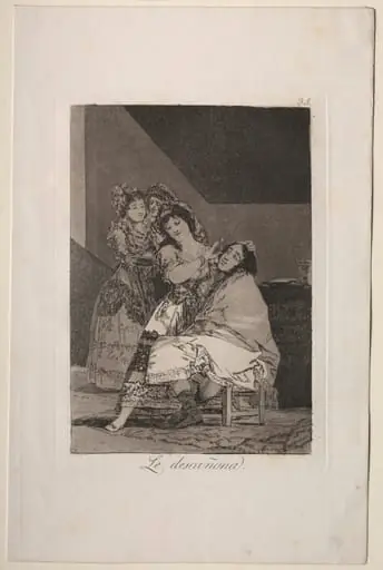 She Fleeces Him, Plate 35, by Francisco Goya