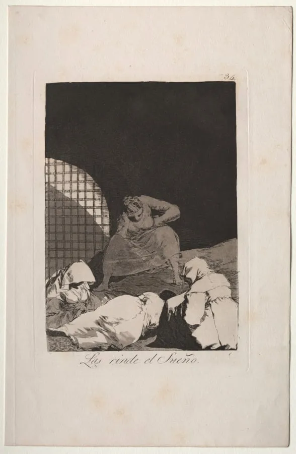 Sleep Overcomes Them, Plate 34, by Francisco Goya, 1799
