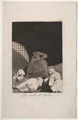 Sleep Overcomes Them, Plate 34, by Francisco Goya