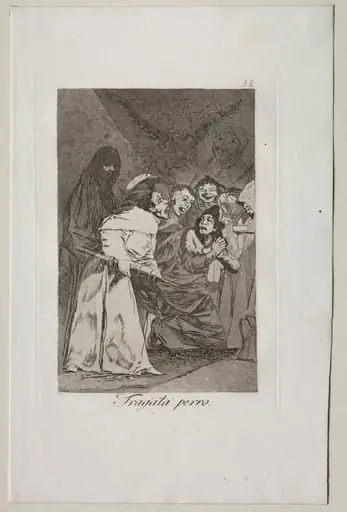 Swallow it, Dog!, Plate 58, by Francisco Goya