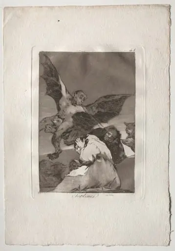 Tale-Bearers - Blasts of Wind, Plate 48, by Francisco Goya