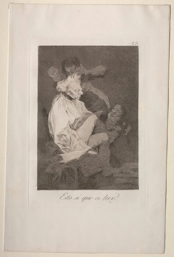 That Certainly is Being Able to Read, Plate 29, by Francisco Goya, 1799