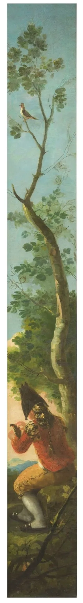 the Boy with a bird, by Francisco Goya, oil, 1790