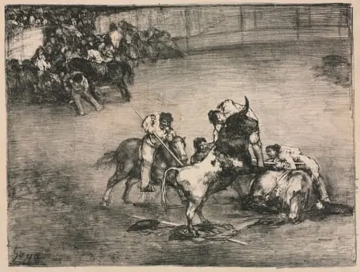 The Bulls of Bordeaux: Picador Caught by a Bull, by Francisco Goya