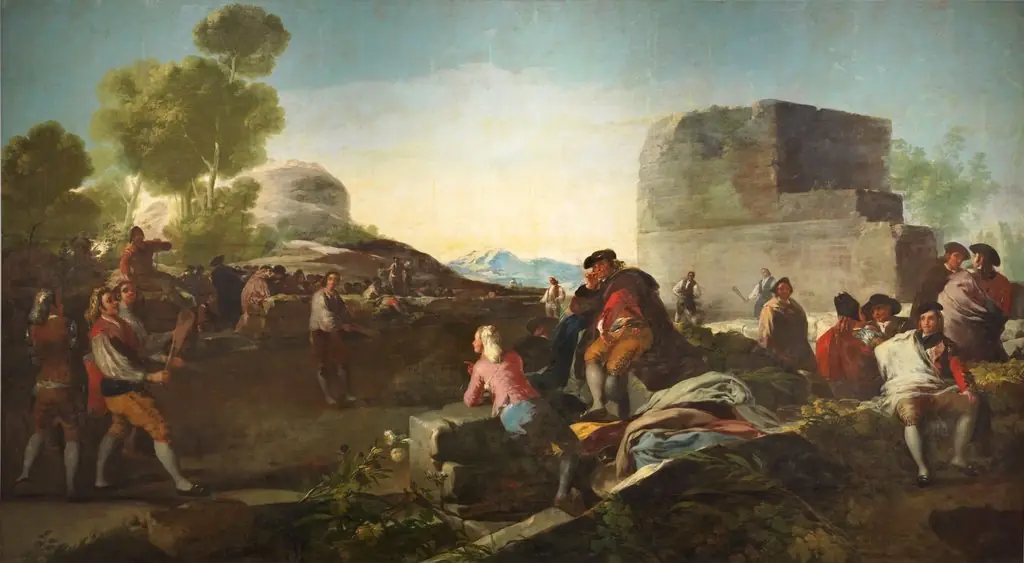 The game of pelota with rackets, by Francisco Goya