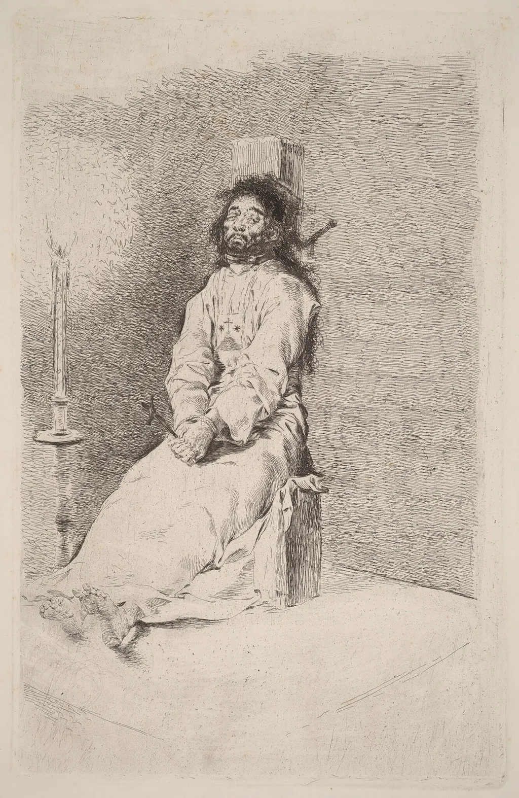 The Garroted Man, by Francisco Goya, ink, 1780
