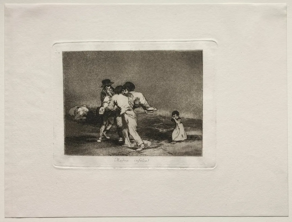 The Horrors of War: Unhappy Mother, by Francisco Goya, 1815
